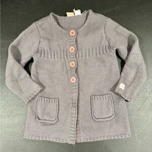 Ikks Kids Gray Cardigan with Pink Buttons